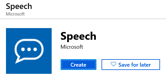 create a speech resource